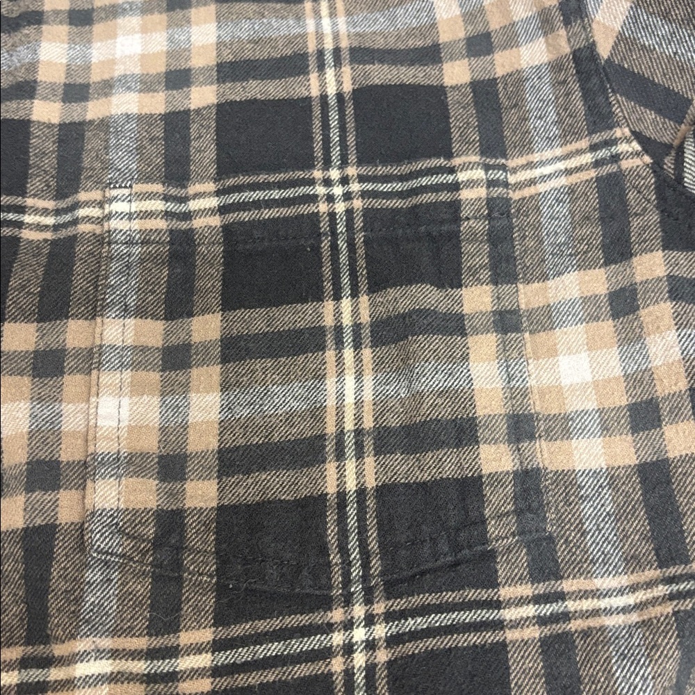 Sonoma Men's Black and Gray Plaid Casual Shirt Size L - Picture 4 of 5